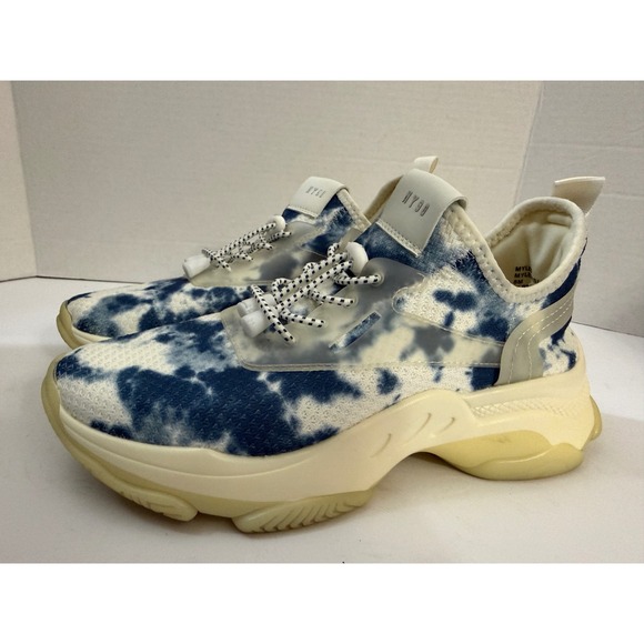 Steve Madden Shoes - Steve Madden Myles Blue White Tie Dye Chunky Platform Sneakers Womens 8M